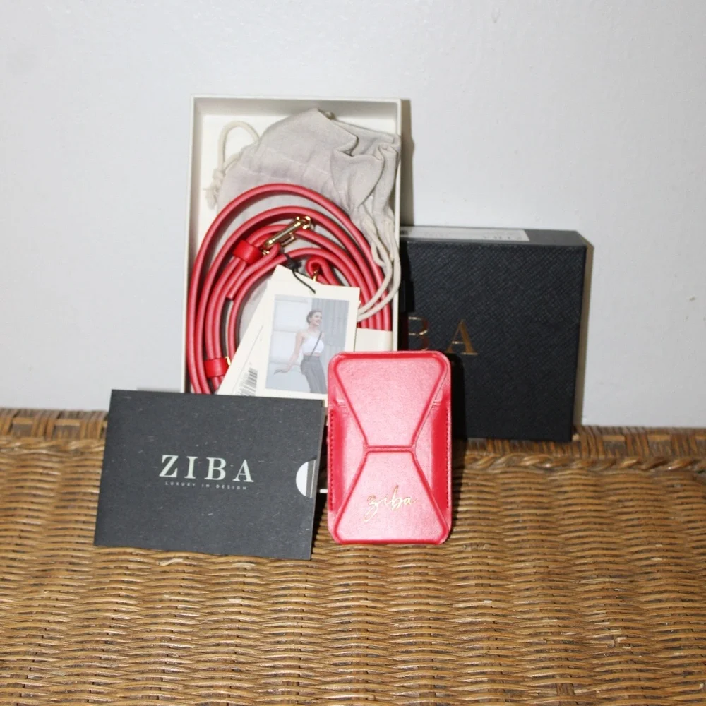 Ziba Luxury Fashion Crossbody Phone Strap & Snap on MagSafe Wallet. 2-Piece Set
